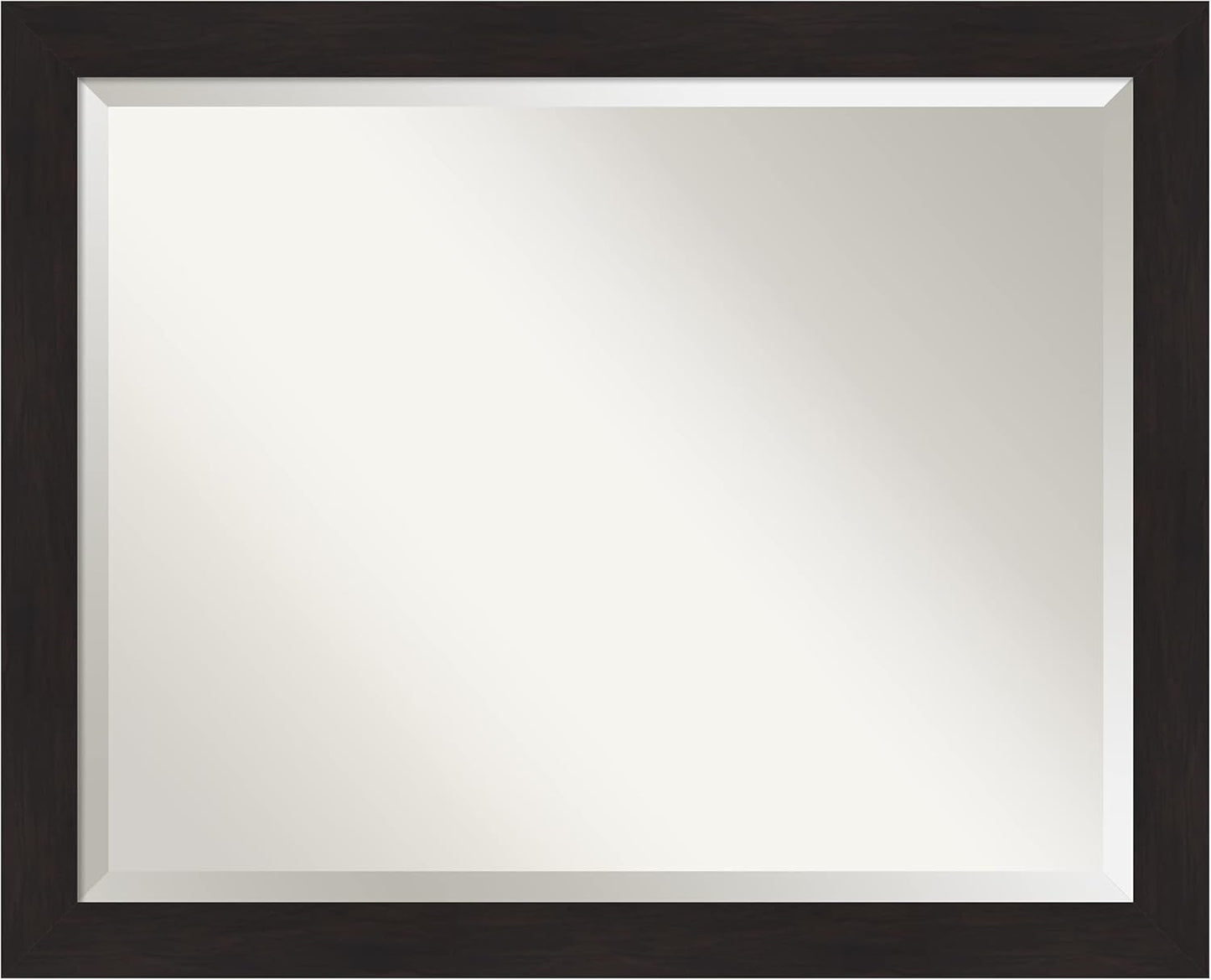 Amanti Art Brown Wall Mirror 26x32 Furniture Espresso Narrow Rectangle Bathroom Mirror for Wall Decor Living Room, Large Casual Frame, Hangs Horizonally and Vertically, Bathroom Decor, Beveled Edge