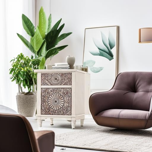 COSIEST 2 Drawers Accent Dresser, Vintage Small Accent Chest with 4 Wood Legs, Free-Standing Buffet Server Nightstand End Table for Bedroom, Living Room, Entryway