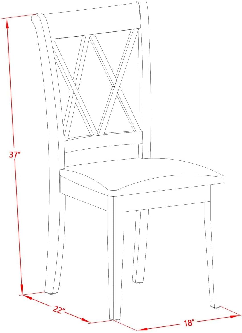East West Furniture PSCL5-MAH-C 5 Piece Modern Dining Table Set Includes a Rectangle Wooden Table with Butterfly Leaf and 4 Linen Fabric Kitchen Dining Chairs, 32x60 Inch, Mahogany