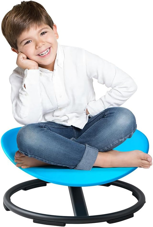 Swivel Chair for Kids, 360° Spinning Seat, Toddler Sit and Spin Wobble Chair, Sensory Balance Toys, Autism ADHD Chairs, Play Equipment Relief Motion Sickness for Boys Girls (Sky Blue)