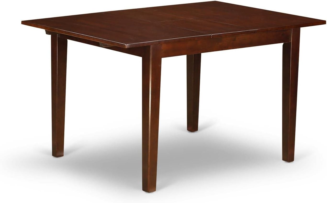 East West Furniture MLIP3-MAH-C 3 Piece Dining Table Set Contains a Rectangle Dining Room Table with Butterfly Leaf and 2 Linen Fabric Upholstered Chairs, 36x54 Inch, Mahogany