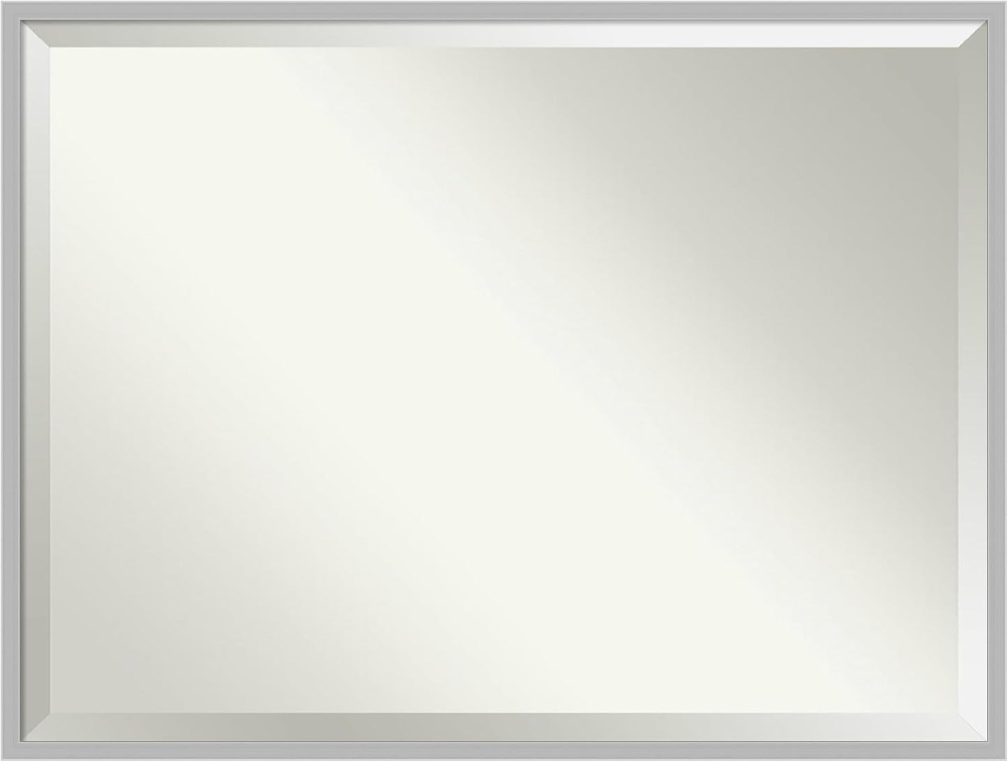 Amanti Art Silver Bathroom Mirror for Over Sink, 31x41 Hera Chrome Rectangle Vanity Mirror, X-Large Modern Frame, Hangs Horizonally and Vertically, Bathroom Wall Decor, Beveled Edge from WI, USA