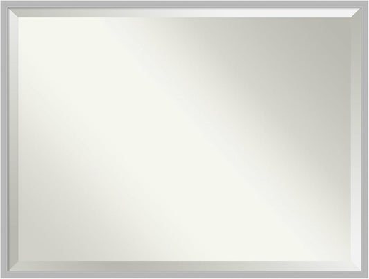 Amanti Art Silver Bathroom Mirror for Over Sink, 31x41 Hera Chrome Rectangle Vanity Mirror, X-Large Modern Frame, Hangs Horizonally and Vertically, Bathroom Wall Decor, Beveled Edge from WI, USA