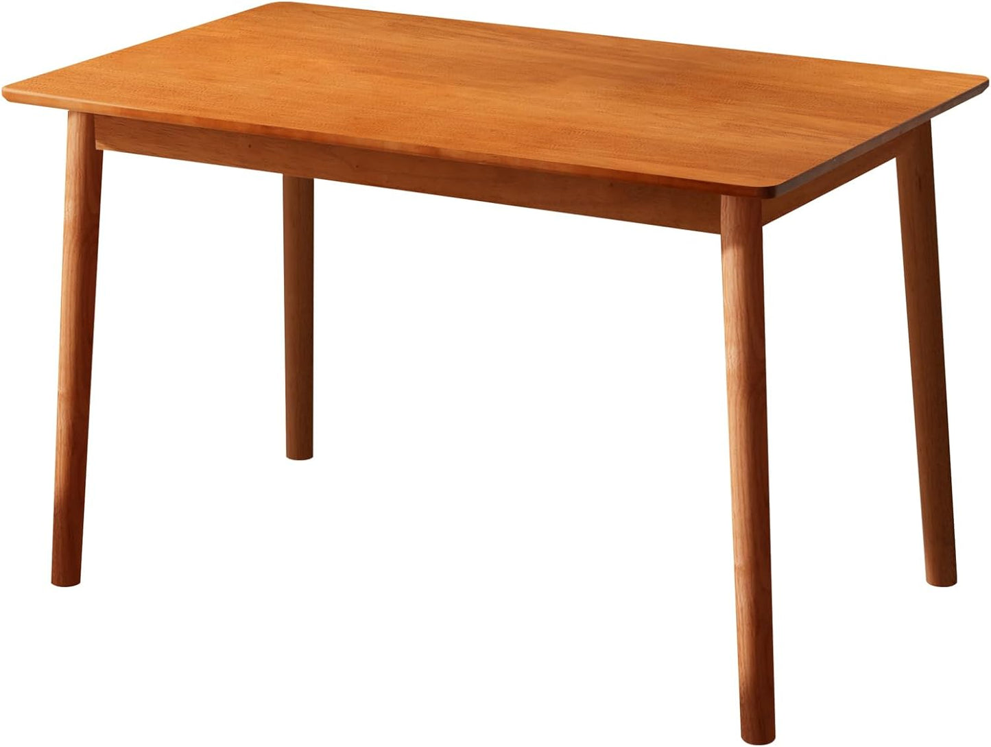 BAKEVE Dining Table for 4-6 Person- 47.2'' Solid Wood Kitchen Table, Mid Century Modern Desk, Farmhouse Rectangular Dining Room Table for Living Room, Office, Kitchen and Study (Cherry)