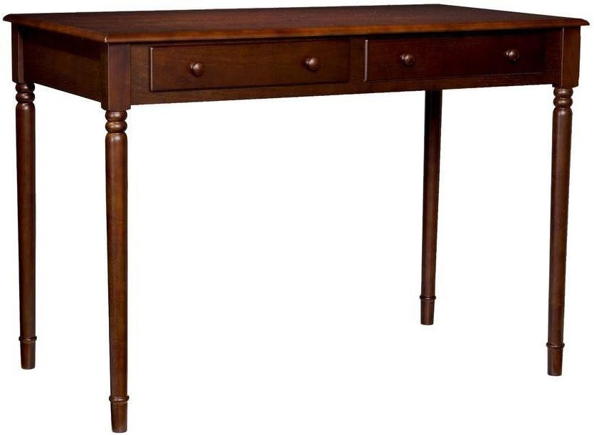 SEI Furniture Janice 2-Drawer Slim Profile Writing Desk, Espresso