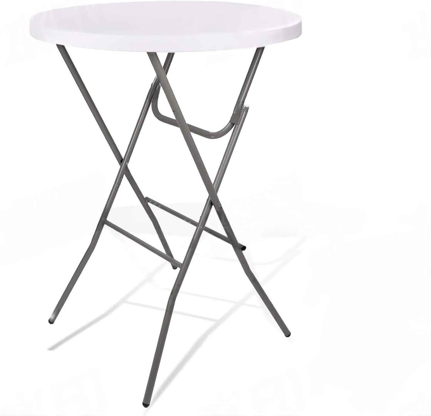 2.63'Bar Height Cocktail Table, All Bistro Folding Bar Height Table for Parties,Coffee Card, Dining,Wedding,Indoor/Outdoor, Locking Legs,White