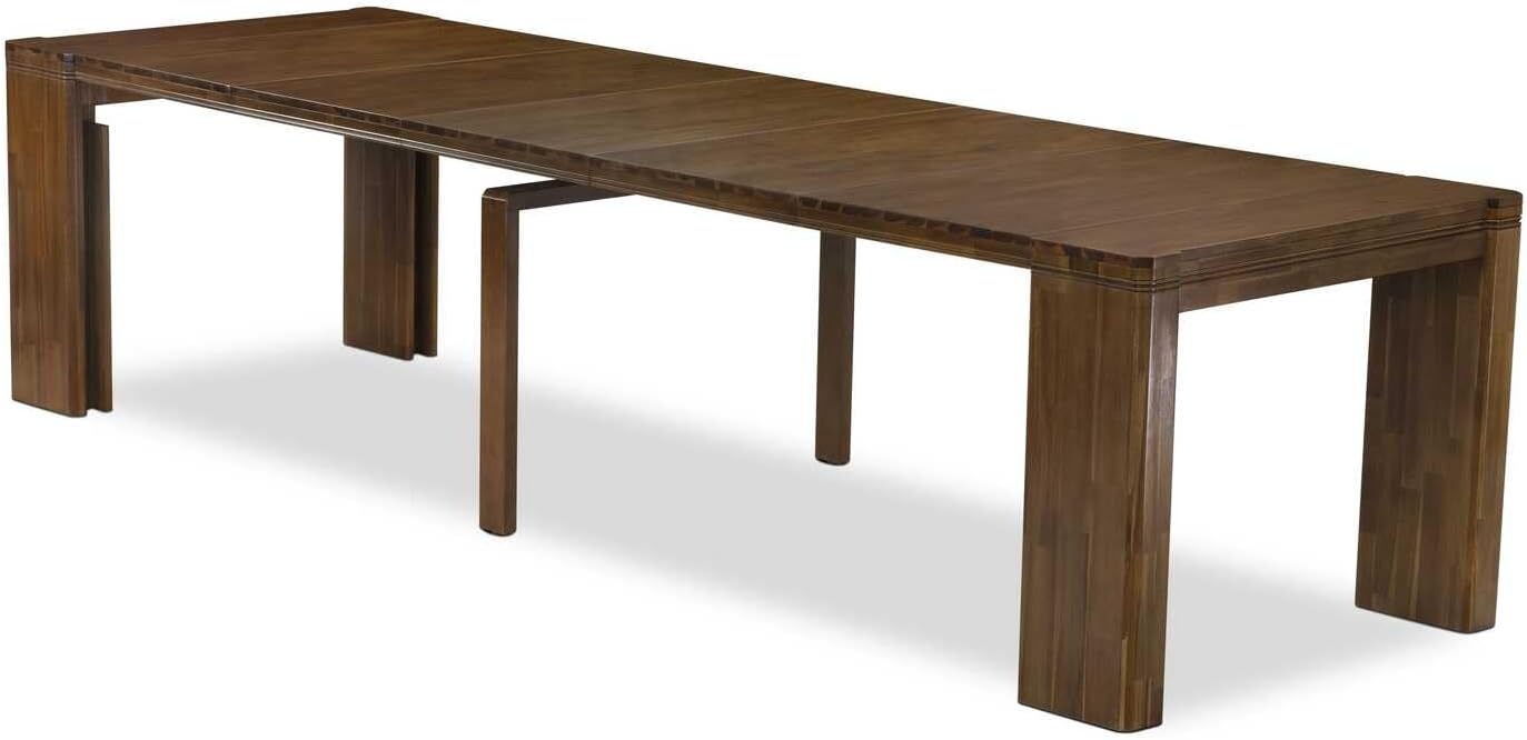 X07FO-BC8-18 - 10 Pieces Modern Dining Set contains an Extendable Rectangle Kitchen Table, 1 Coffee Table, 7 Dining Chairs and 1 Modern Bench, 39x120 Inch, Antique Walnut