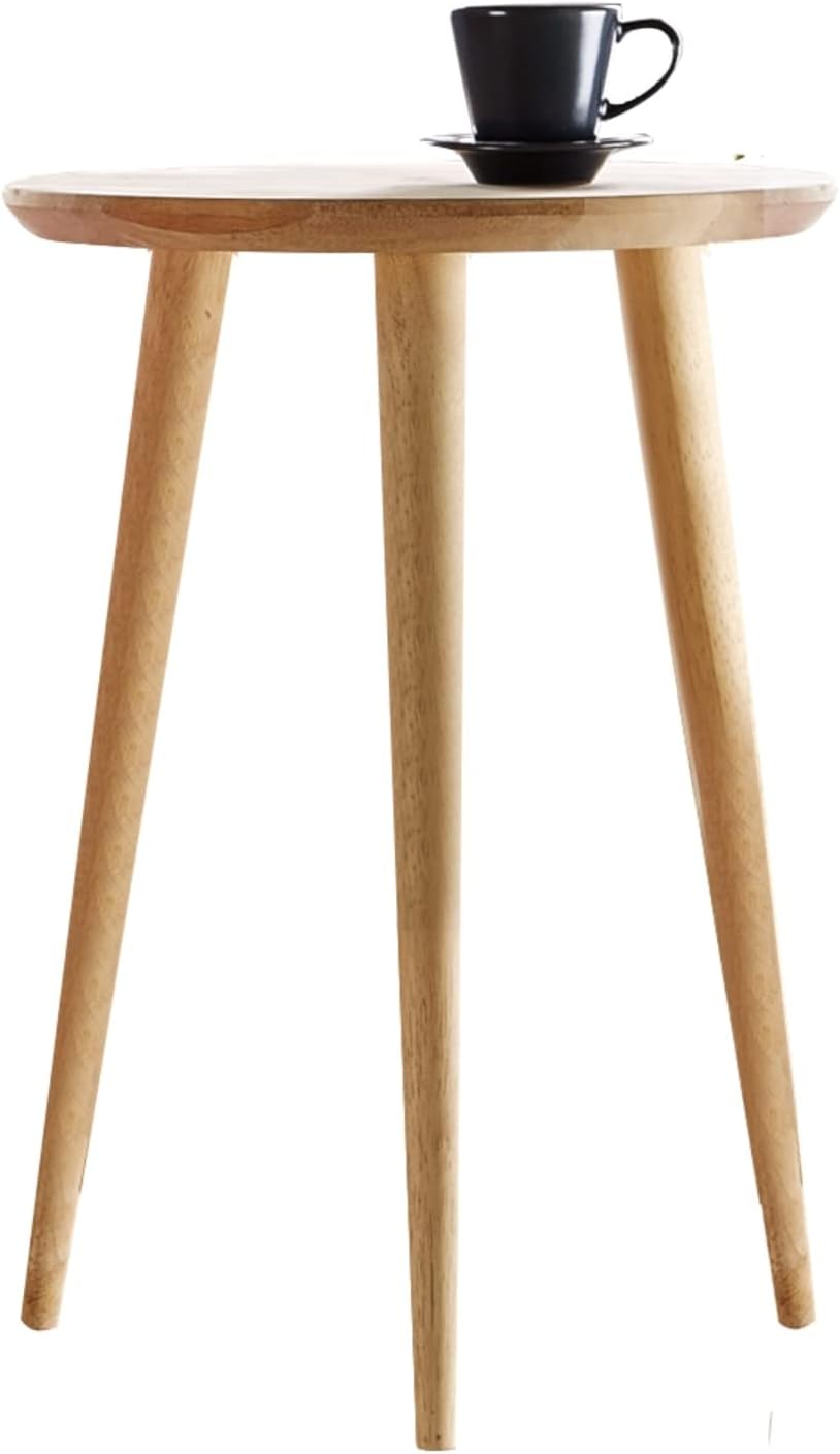 WoodShine Side Table Small Round Solid Wood Sofa Table End Tables Accent Nesting Coffee Table Natural(H:22inch)
