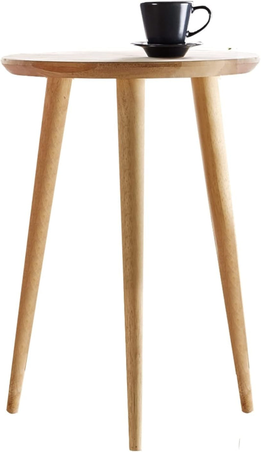 WoodShine Side Table Small Round Solid Wood Sofa Table End Tables Accent Nesting Coffee Table Natural(H:22inch)