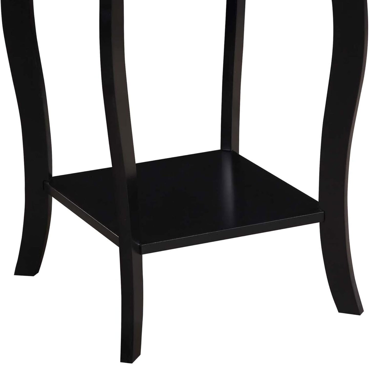 Convenience Concepts American Heritage Square End Table with Shelf, Black
