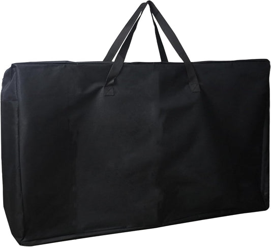 4/6/ 8 Foot Folding Table Storage Bag, Waterproof Heavy Duty Large Carrying Bag for Folding Tables, Picnic/Camp Tables Cover with Durable Zipper & Shoulder Strap, 31" D X 49" W X4.7 H, Black