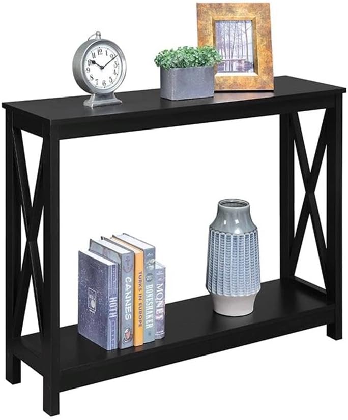 Convenience Concepts Oxford Console Table 39.5" - Sofa Table with Storage Shelf, Transitional Entryway Hall Table for Living Room and Bedroom, Display Foyer Table, Black