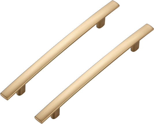 30 Pack Cabinet Handles 5" Hole Center - Curved Cabinet Pulls Champagne Bronze Drawer Pulls for Kitchen Cupboard Solid Handles for Dresser Drawer Arch Closet Hardware