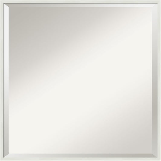 Amanti Art White Bathroom Mirror for Over Sink, 21x21 Lucie White Square Vanity Mirror, Medium Modern Wood Frame, Hangs Horizonally and Vertically, Bathroom Wall Decor, Beveled Edge from WI, USA