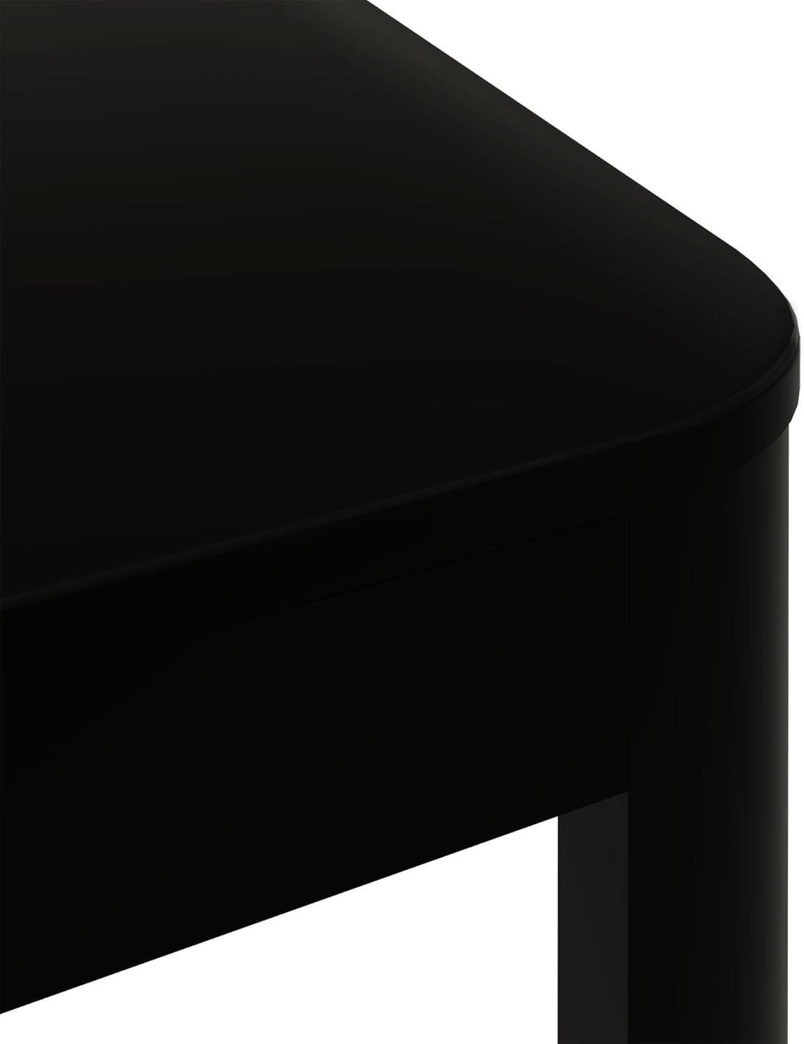 Plank+Beam Small Modern Rounded Coffee Table, 40 Inch, Solid Wood Contemporary Center Table for Living Room, Rectangle Tea Table, Black