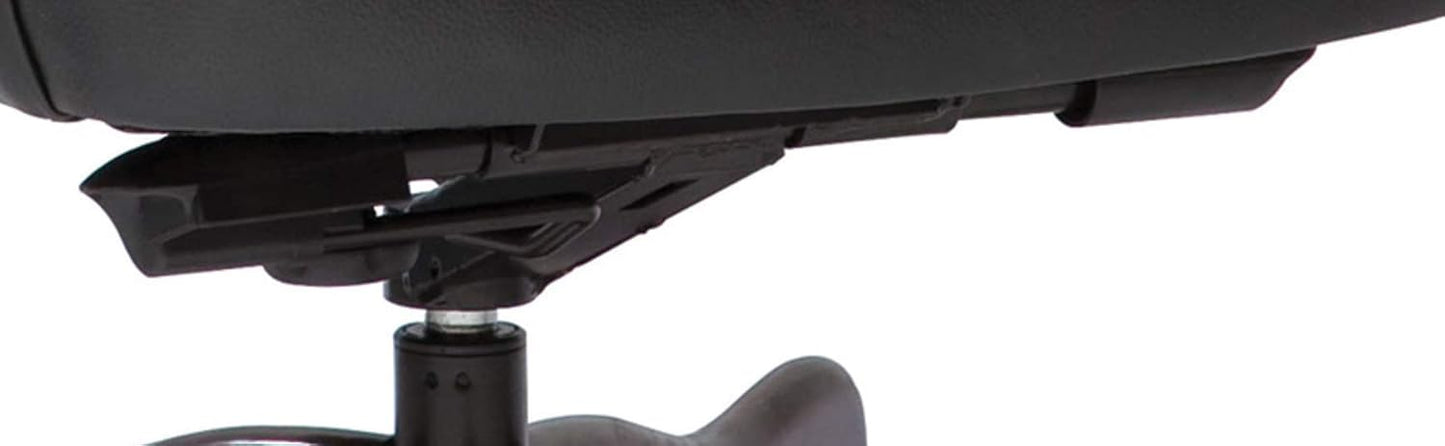 Hekman Furniture Executive Leather Chair Black Color, Highly Supportive Back Heavy Duty Wheels Pneumatic Mechanism Smooth Movement, Floor Mount Wide Seat Idle Movable Chair for Office & Home