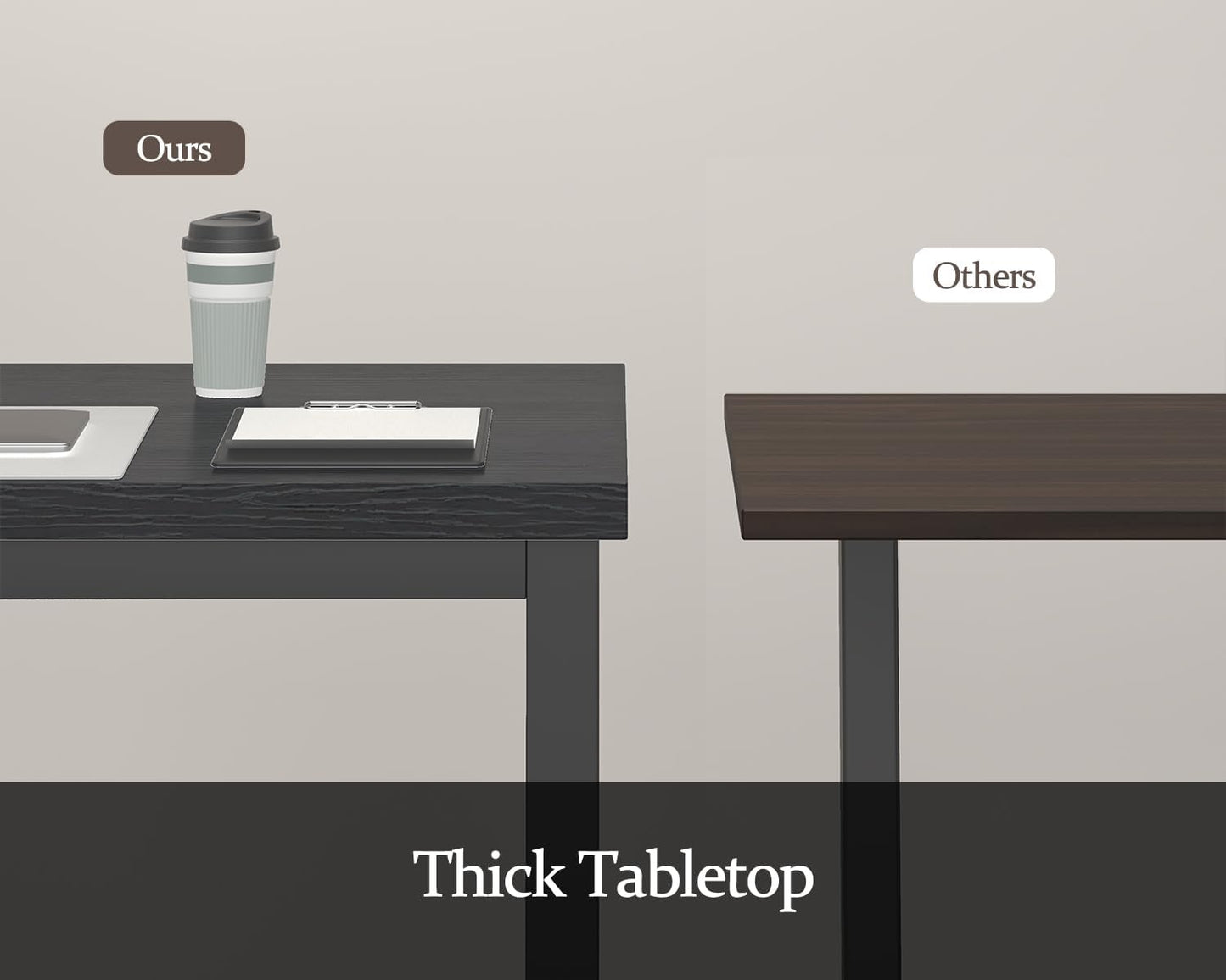 63 Inch Long Computer Desk, Home Office Desk, Modern Table for 2 Person Kids Student Gaming Computer Desk, Simple Office Table for Work,Craft, Writing, Studying, Etc., Black.