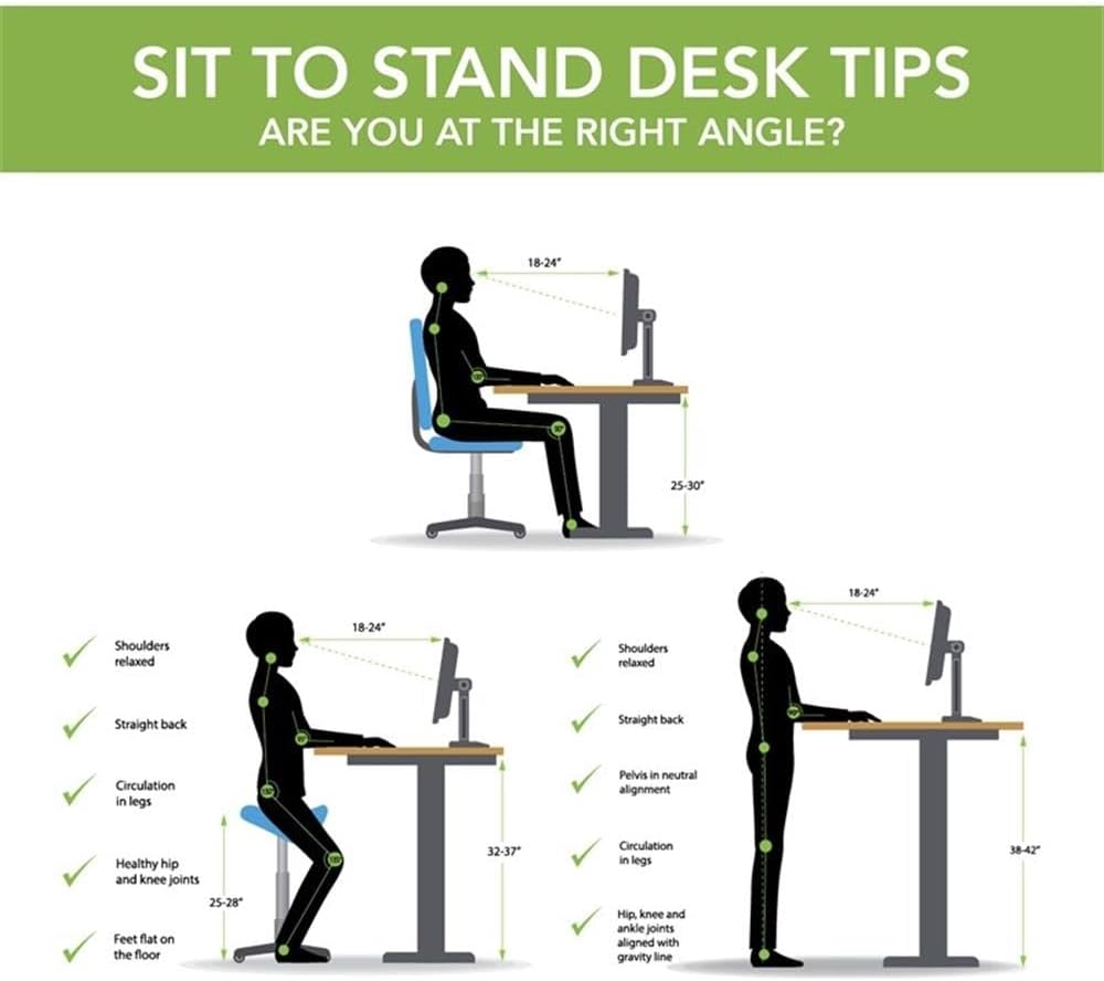 Bush Furniture Energize 55W x 24D Electric Height Adjustable Standing Desk in Basic Black, Ergonomic Sit-Stand Computer Table for Home Office