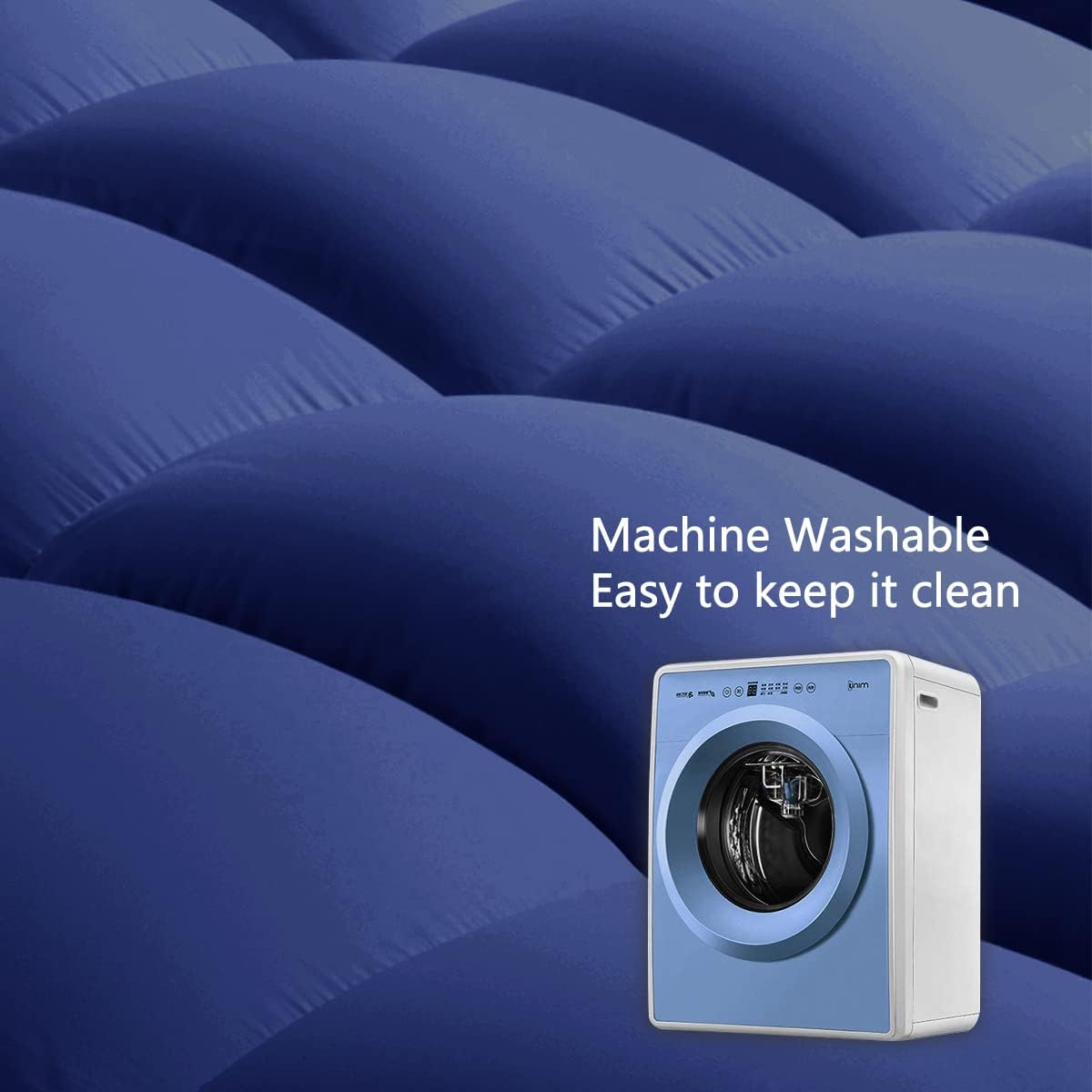 COONP Twin XL Mattress Topper, Extra Thick Pillowtop, Cooling Plush Mattress Pad Cover Bed Topper Protector with 8-21 Inch Deep Pocket (Navy Blue, Twin XL)