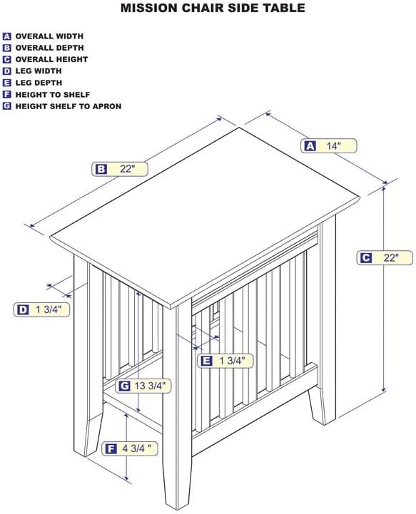 AFI Mission Chair Side Table in Walnut
