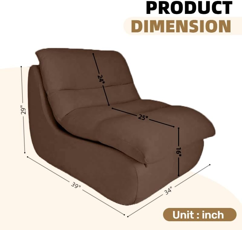 Bean Bag Chair - Memory Foam Bean Bag Chair for Adults, Comfy High-Resilience Single Sofa, Small Space Floor Chair, Chaise Lounge for Living Room, Bedroom (Dark Green, Cushions)