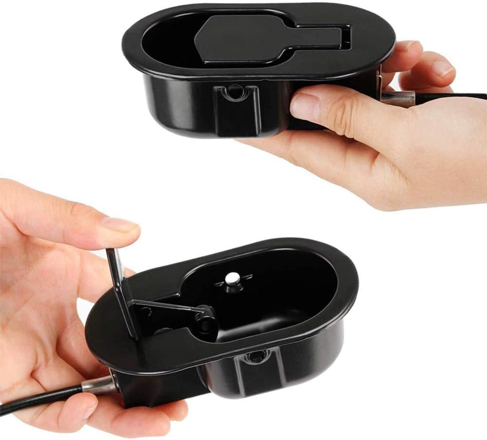 2Pcs Metal Recliner Handle Replacement Parts with Cable, Universal Sofa Chair Couch Release Lever Pull Handle, Fits Ashley and Most Recliner Sofa Brand, Exposed Cable Length 4.9"