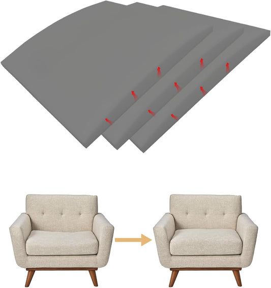 Couch Cushion Support, 20" x 20" Sofa Cushion Support for Sagging Seat, High Density Replacement Foam Insert for Sagging Couches, Loveseat, Furniture (Grey-3 pcs)