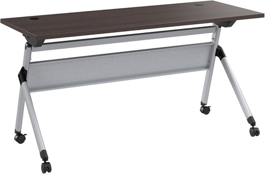 Bush Business Furniture Folding Training Table, 60 inch Desk, Commercial-Grade Bundle for Office or Classroom, Envision Collection, Gray