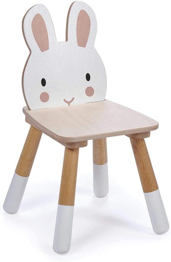 Tender Leaf Toys - Forest Table and Chairs Collections - Adorable Kids Size Art Play Game Table and Chairs - Made with Premium Materials and Craftsmanship for Children 3+ (Forest Rabbit Chair)