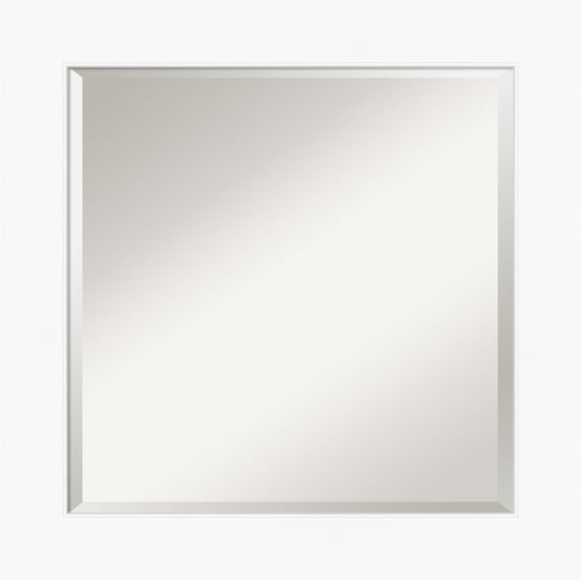 Amanti Art White Bathroom Mirror for Over Sink, 26x26 Cabinet White Square Vanity Mirror, Medium Modern Frame, Hangs Horizonally and Vertically, Bathroom Wall Decor, Beveled Edge from WI, USA