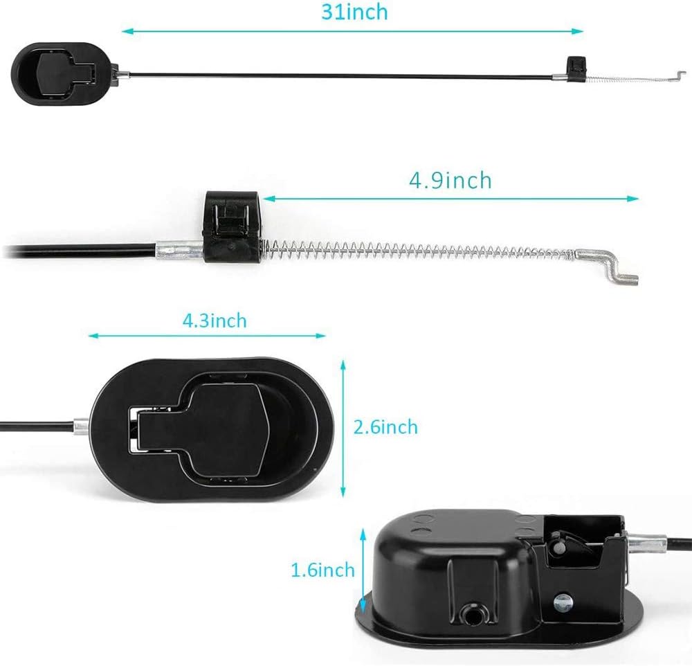2Pcs Metal Recliner Handle Replacement Parts with Cable, Universal Sofa Chair Couch Release Lever Pull Handle, Fits Ashley and Most Recliner Sofa Brand, Exposed Cable Length 4.9"