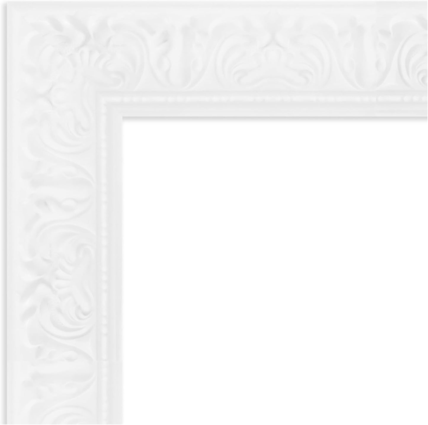 Amanti Art White Bathroom Mirror for Over Sink, 31x43 Luxe White Rectangle Vanity Mirror, Large Traditional Frame, Hangs Horizonally and Vertically, Bathroom Wall Decor, Beveled Edge