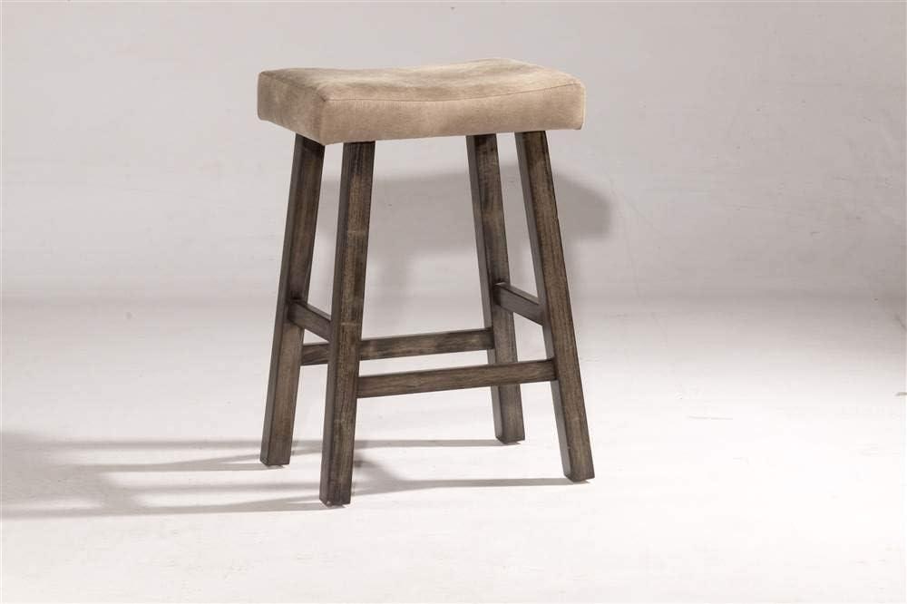 Hillsdale Furniture Saddle Backless, Rustic Gray Bar Stool