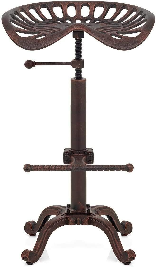 Industrial Bar Stools-Swivel Tractor Seat-Bar Height Adjustable 23-31inch-Kitchen Island Dining Chair