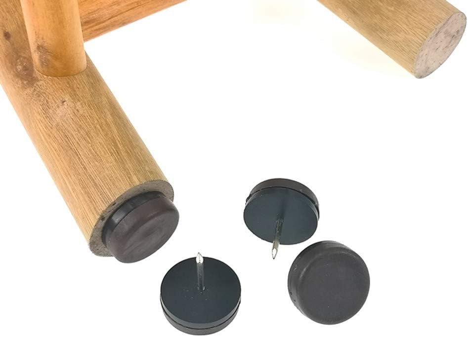 ALIMITOPIA 40pcs Furniture Glide Nail-in Thickened Nylon Chair Glide Slider Furniture Pad Floor Protector for Wooden Furniture Chair Tables Leg Feet(Φ28mm or 1.1";Brown)