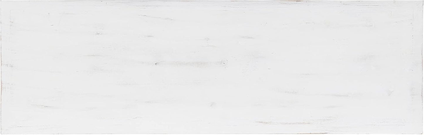 Kate and Laurel Wyldwood Solid Wood Farmhouse Console Table, Distressed White and Rustic Gray