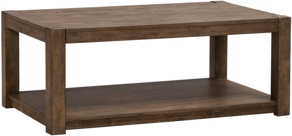 Liberty Furniture Broadmore Living Room Rectangular Cocktail Table - Cobblestone Brown