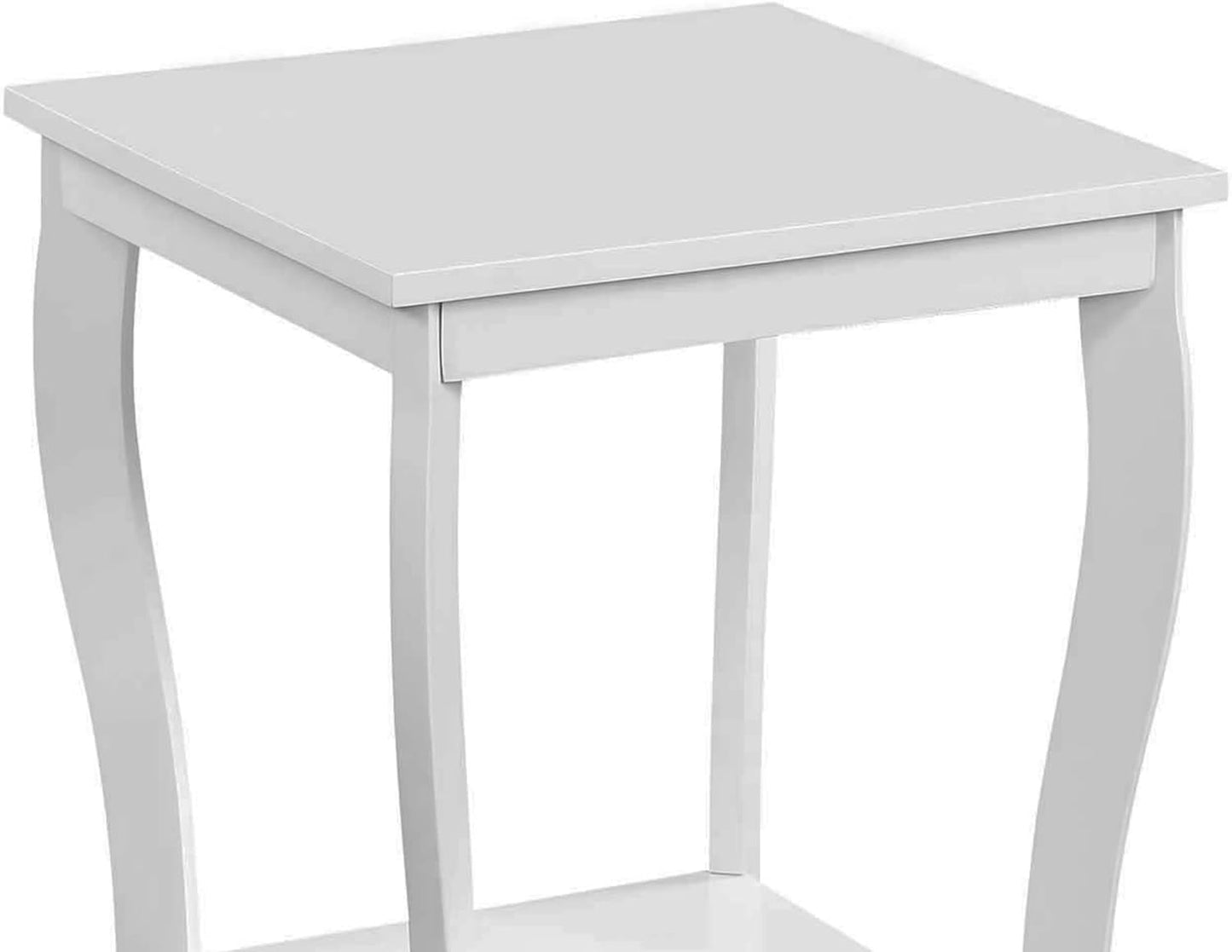 Convenience Concepts American Heritage Square End Table with Shelf, White