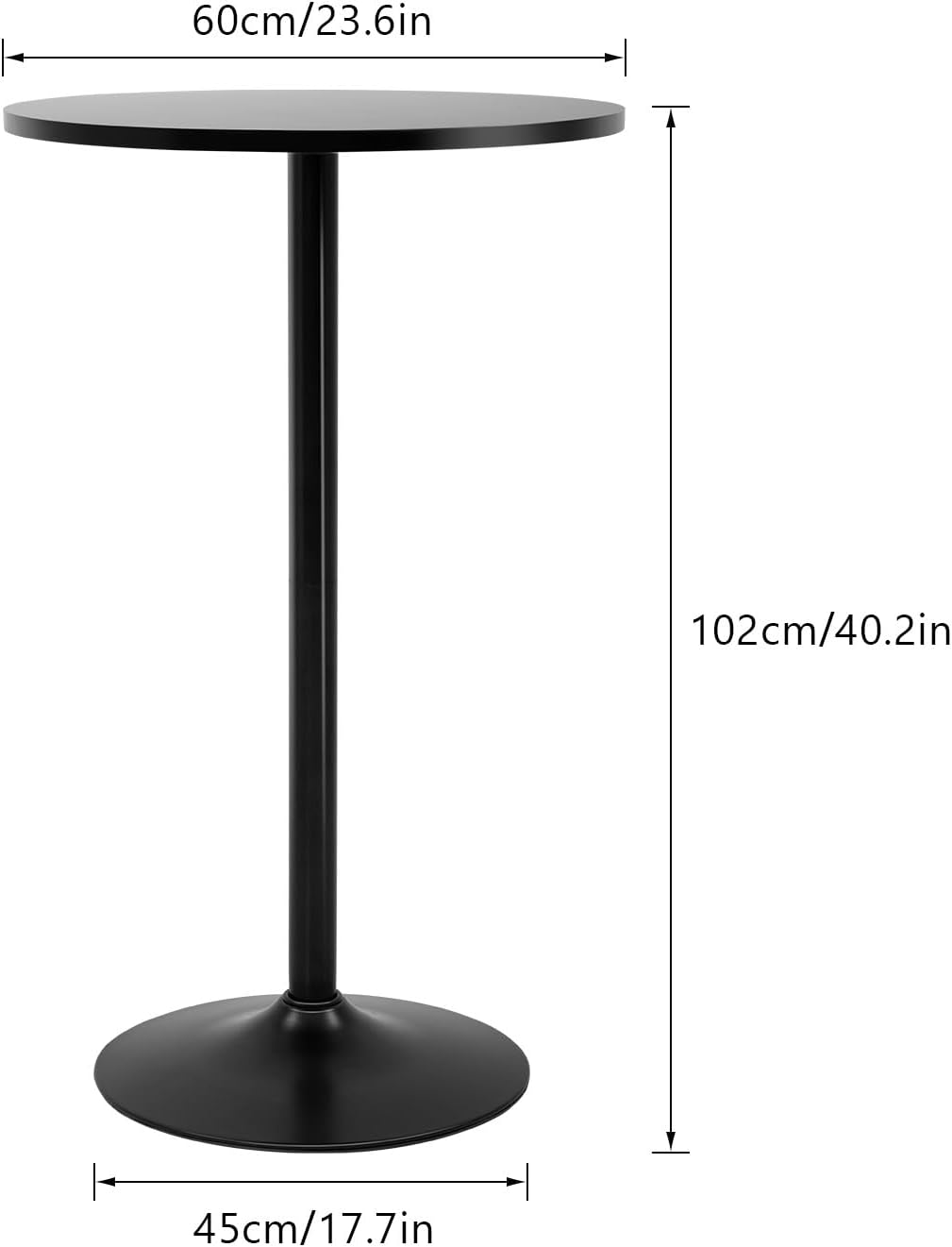 FDW Pub Table 40 Inch Height Cocktail Table Round Bistro Bar Table for Home and Kitchen Dining