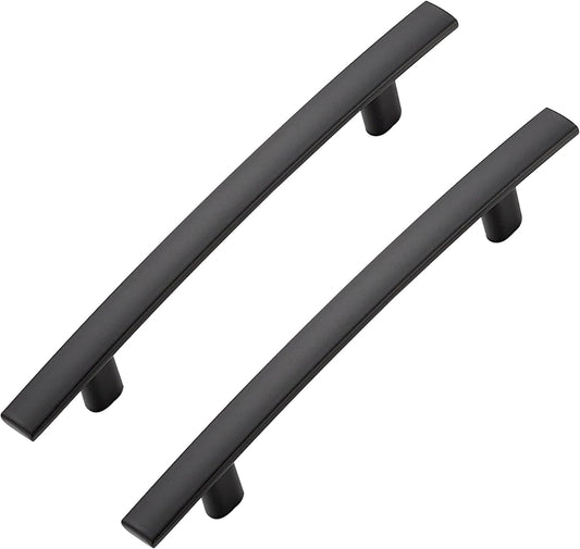 30 Pack Cabinet Handles 4" Hole Center - Curved Cabinet Pulls Black Drawer Pulls for Kitchen Cupboard Solid Hardware for Dresser Drawer Arch Hardware