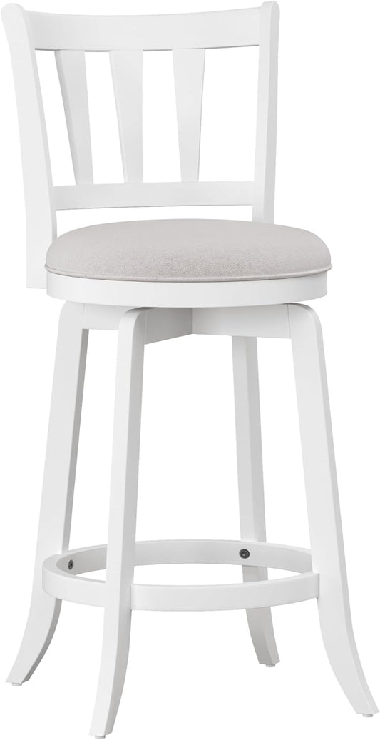 HILLSDALE Presque ISLE Wood Counter Height Swivel Stool White
