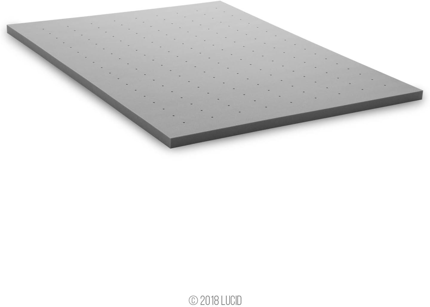 Lucid 2 Inch Bamboo Infused Memory Foam Mattress Topper - Queen Size – Cooling Ventilation – Pressure Relieving Bed Topper - Mattress Pad – CertiPur Certified