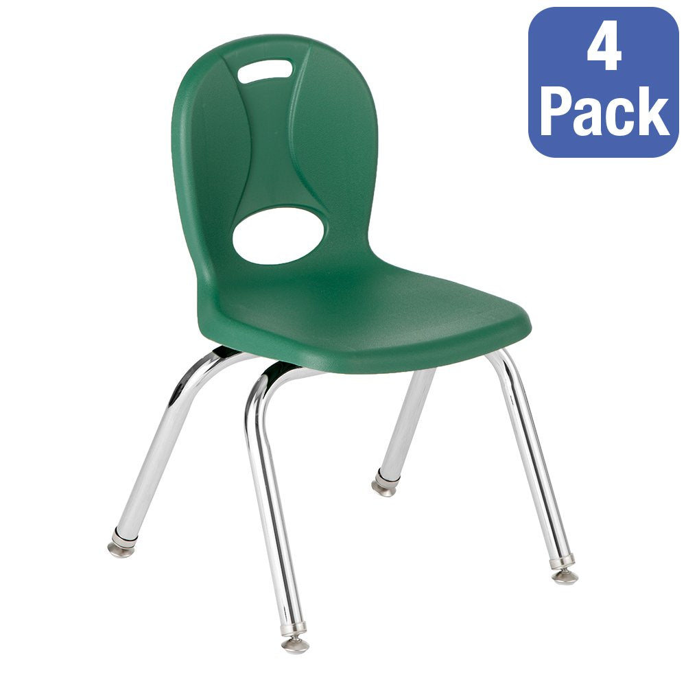 Learniture Structure Series School Chairs, 14" Seat Height, Green, LNT-114-CSW-GN (Pack of 4)