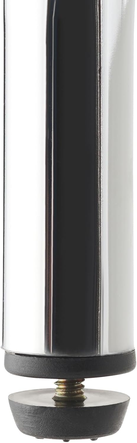 TRINITY Heavy Duty 25-Inch Backless Swivel Bar Stool for Kitchen, Garage, or Workshop, Chrome Finish with Faux Leather Seat, 2 Pack, Black