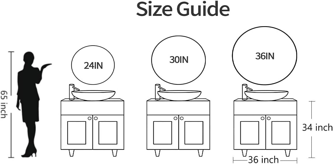 36 inch Dark Grey Circle Wall Mirror, Brushed Titanium Metal Framed Round Mirror for Bathroom Vanity, Bedroom Decor, Living Room, Entryway