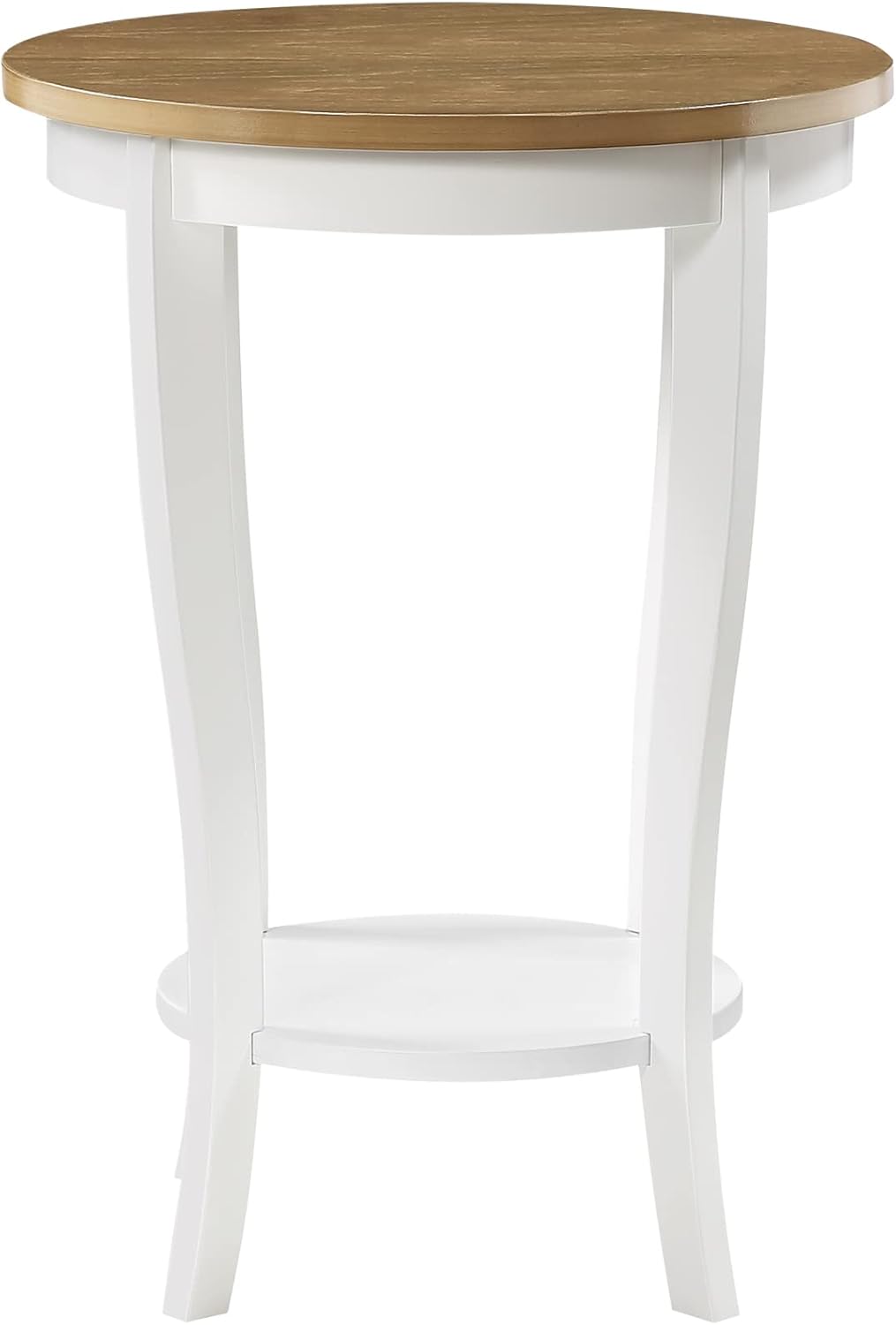 Convenience Concepts American Heritage Round End Table, Driftwood / White