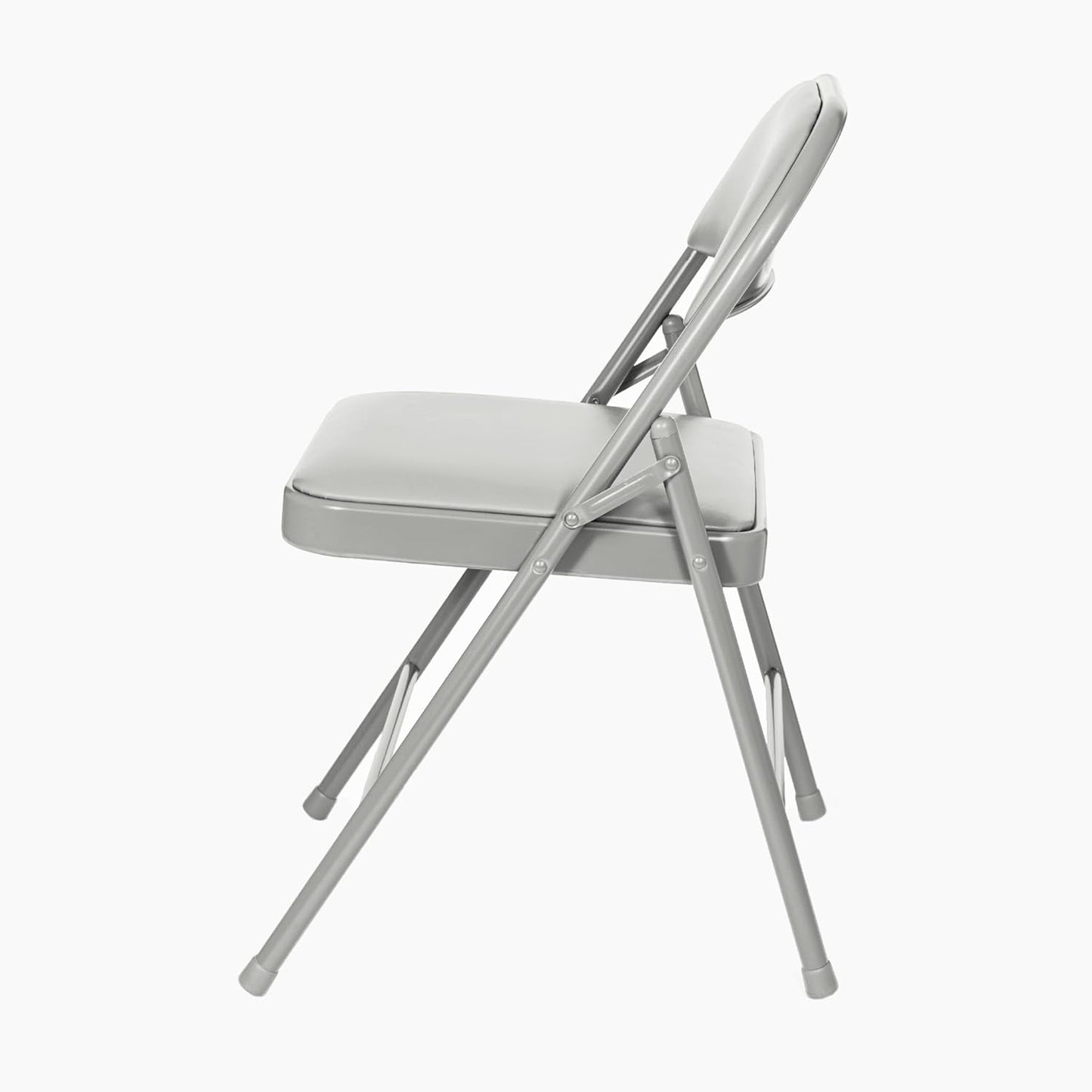 OEF Furnishings OEF950 Series Vinyl Padded Steel Folding Chairs (4-Pack, Gray)