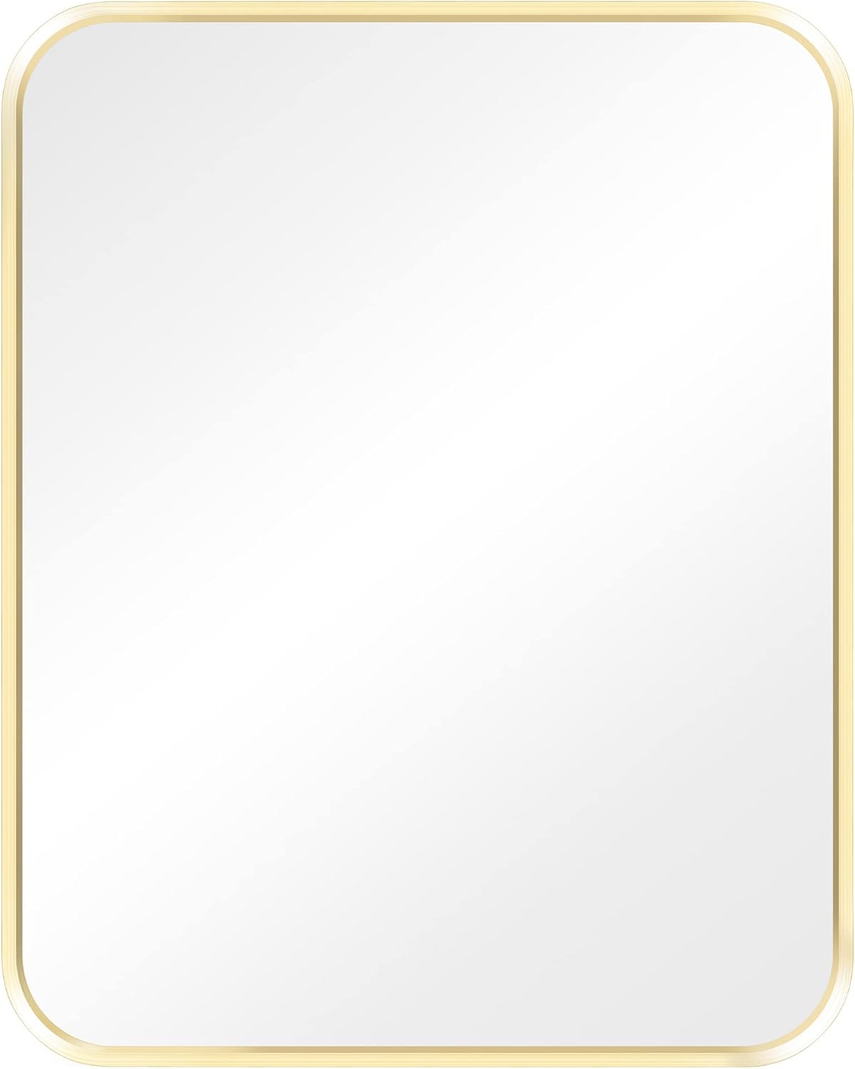 Navaris Rectangular Wall Mirror - 40 x 50 cm (16 x 20 in) Wall-Mounted Mirror with Gold Metal Frame - for Living Room Bedroom Bathroom - Horizontal or Vertical