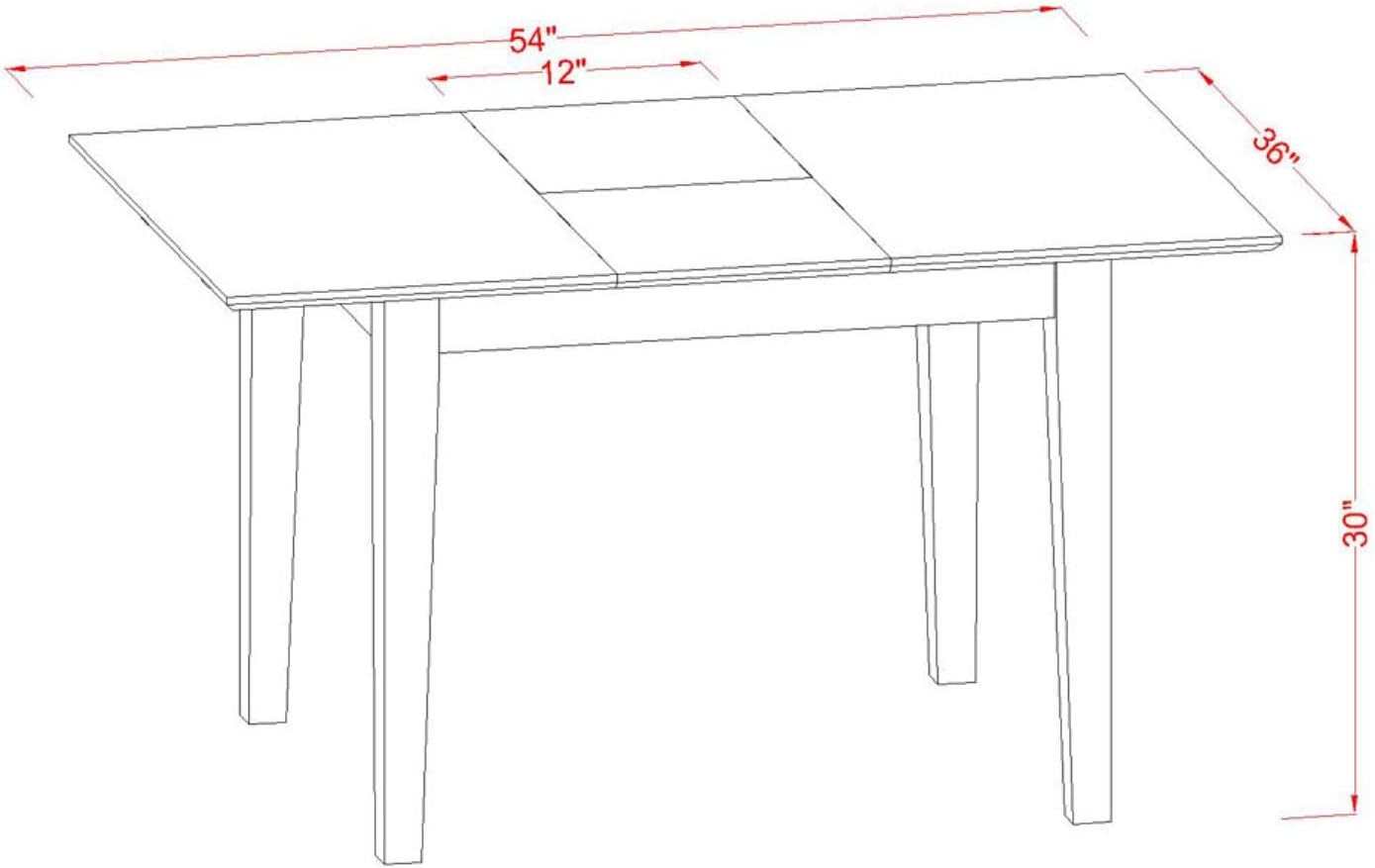 East West Furniture MLIP3-MAH-C 3 Piece Dining Table Set Contains a Rectangle Dining Room Table with Butterfly Leaf and 2 Linen Fabric Upholstered Chairs, 36x54 Inch, Mahogany