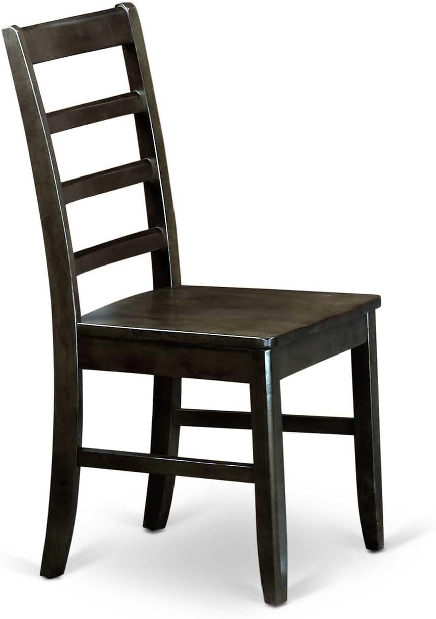 East West Furniture AMPF5-BCH-W 5 Piece Kitchen Table & Chairs Set Includes a Round Dining Room Table with Pedestal and 4 Dining Chairs, 36x36 Inch, Black & Cherry
